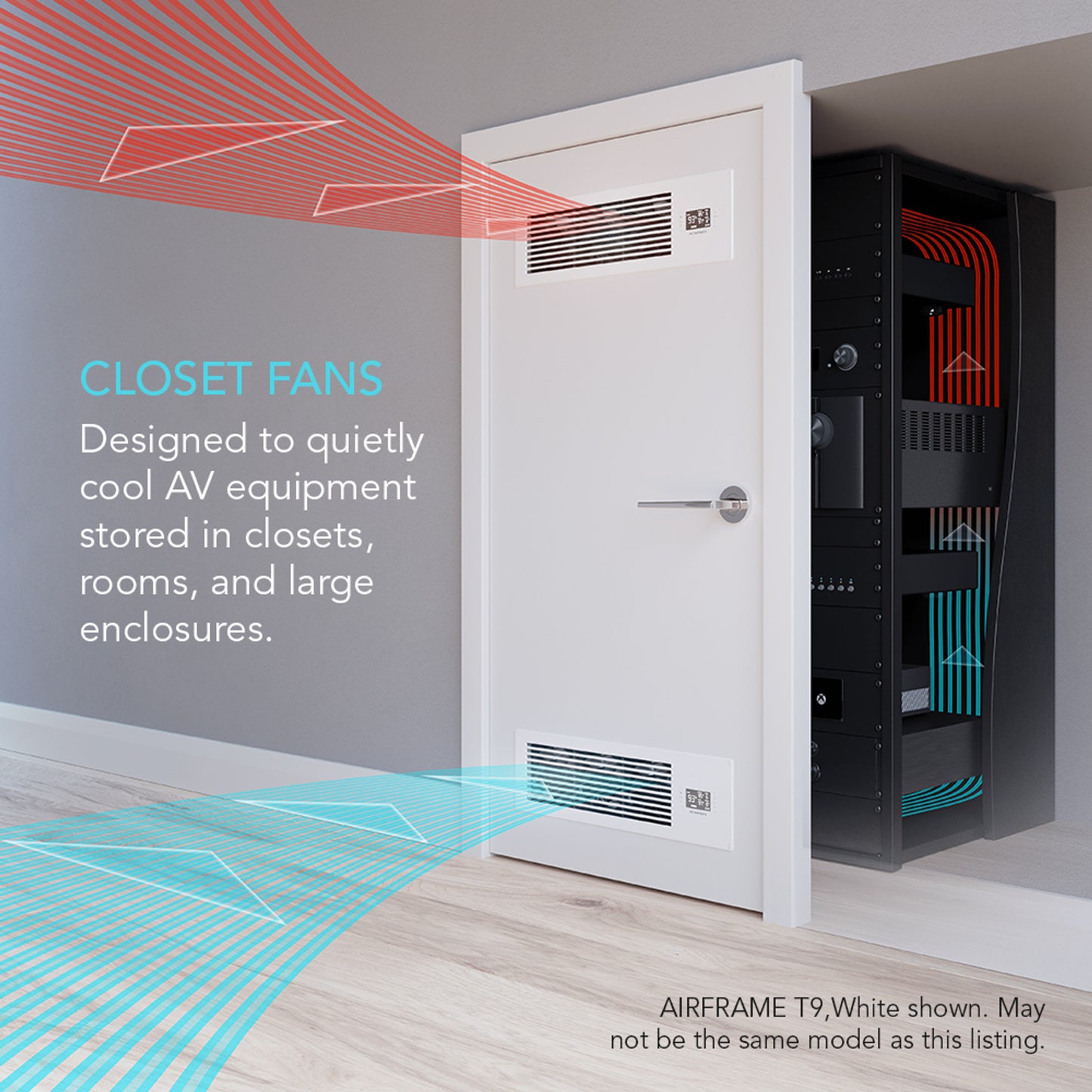 Airframe T7 Black, Av Equipment Closet And Room Fan System 17", Exhaust