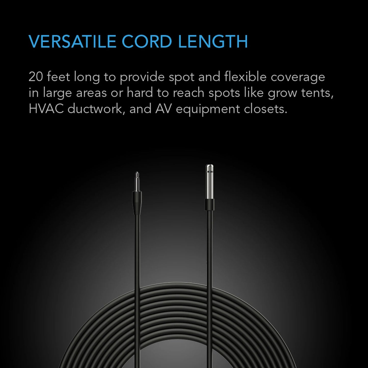 Controller Sensor Probe, 20' Corded Climate Detector