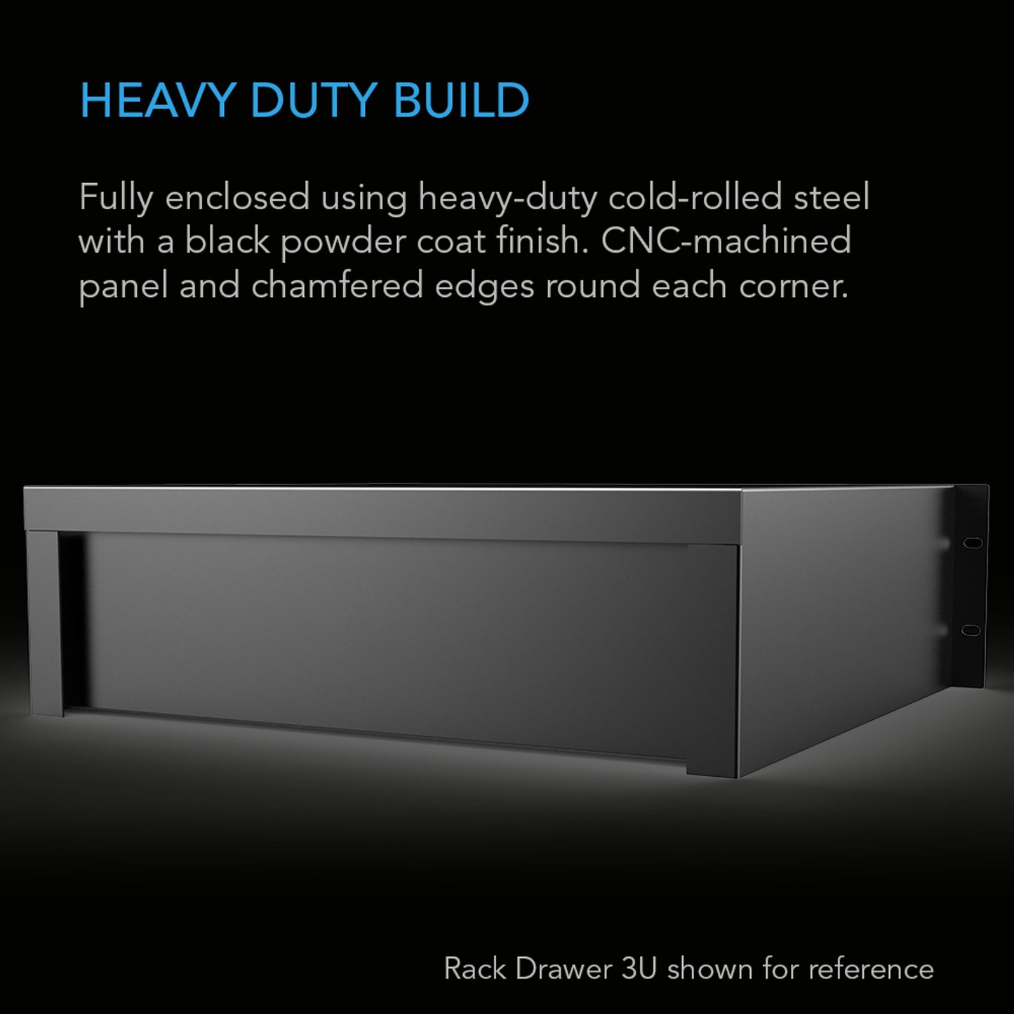 Heavy-Duty Rack Drawer With Aluminum Faceplate, 2U