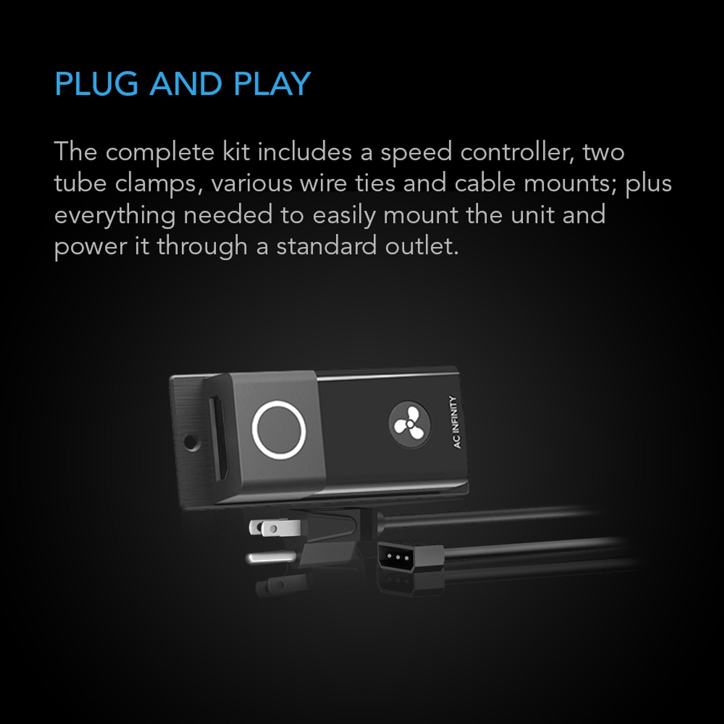 Airlift S14, Shutter Exhaust Ventilation Fan 14", Speed Controller