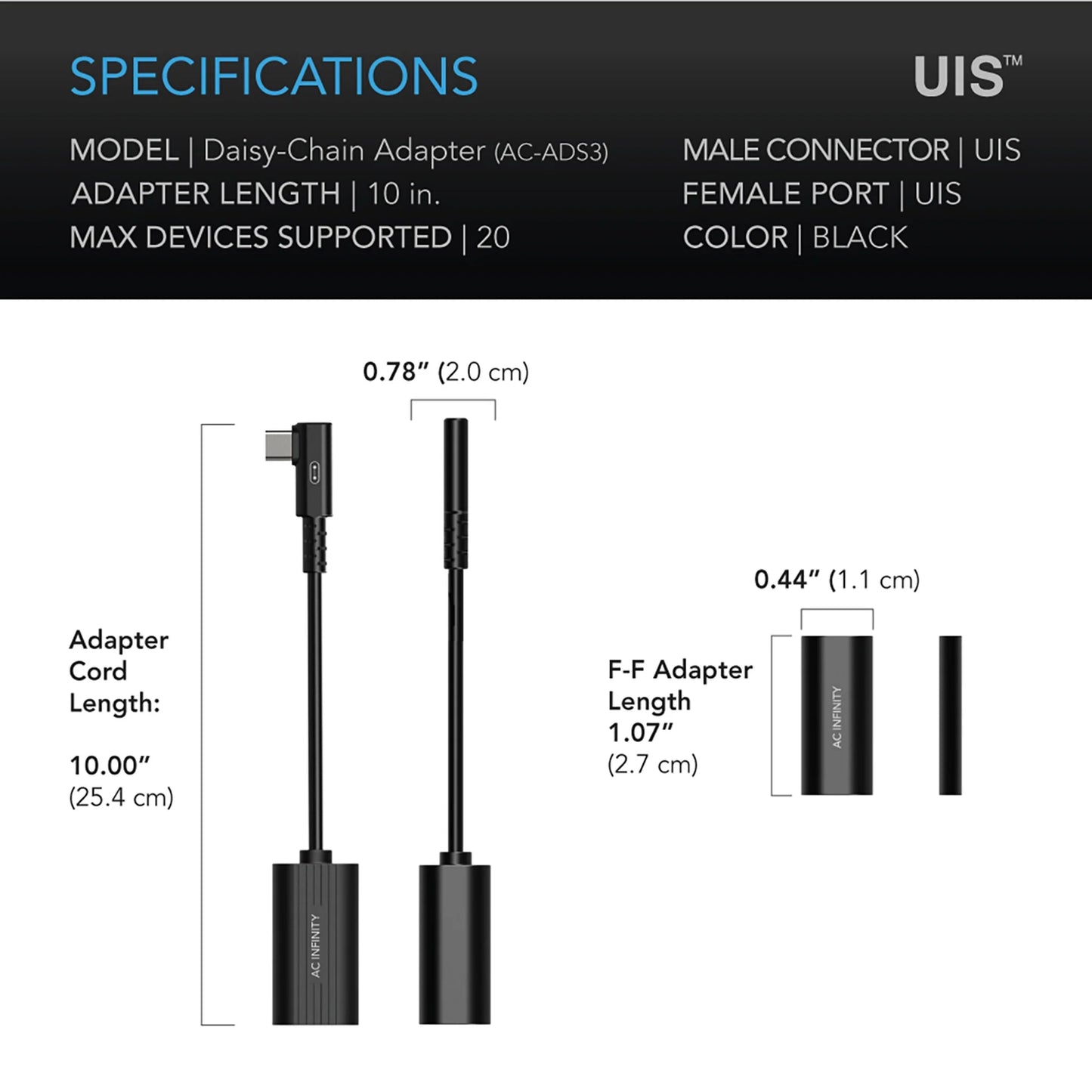 Uis 2-In-1 Splitter, Daisy-Chain Adapter Dongle