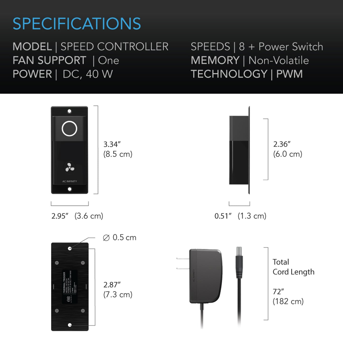Rack Roof Fan Kit, Dual Cooling-Fans With Speed Controller