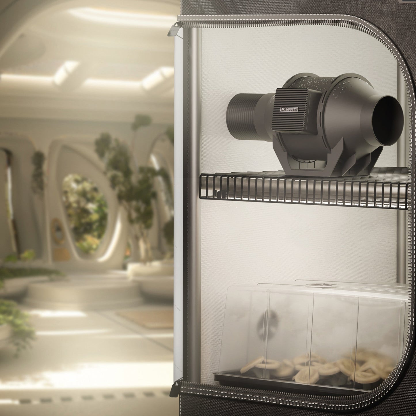 CLOUDLINE H4, Inline Fan with Speed Controller for Fungiculture, IP-65 Rated, 4-Inch