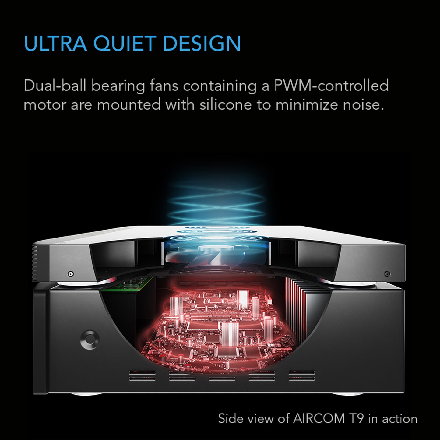 Aircom T9, Receiver and AV Component Cooling Fan System, Top Exhaust 17"
