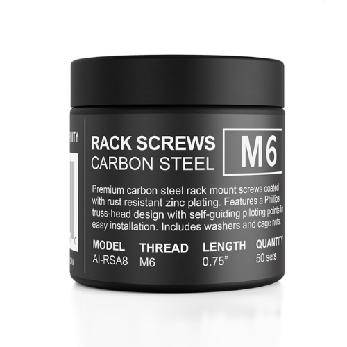 Carbon Steel Rack Screws 50-Piece Set, M6