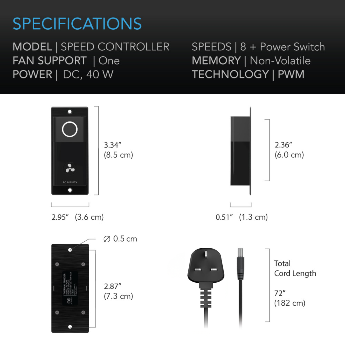 Rack Roof Fan Kit, Dual Cooling-Fans With Speed Controller