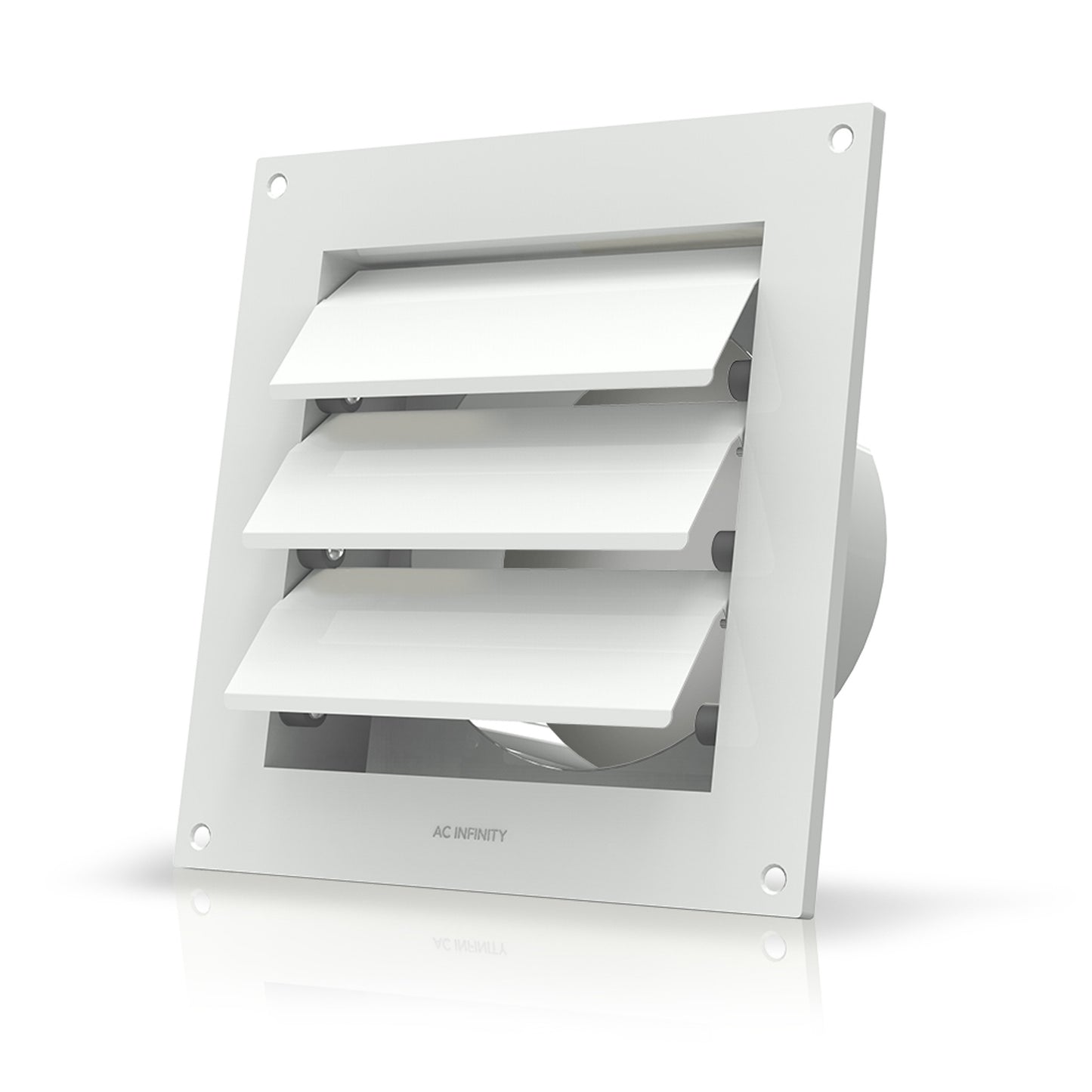 Wall Mount Duct Shutter, 6-Inch, White Steel