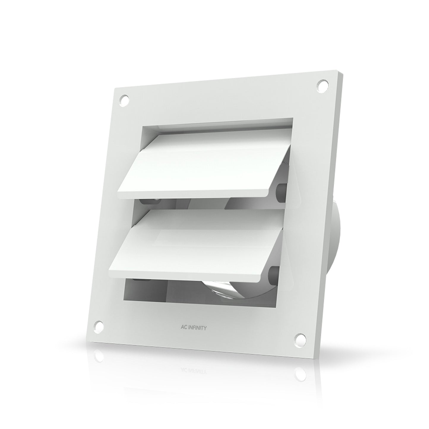 Wall Mount Duct Shutter, 4-Inch, White Steel