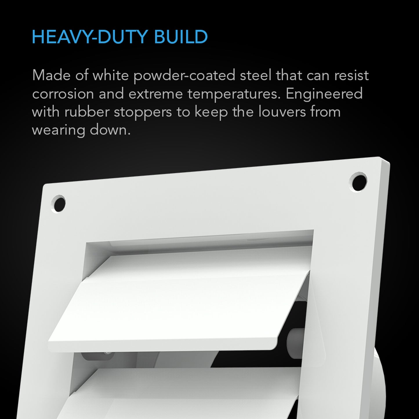 Wall Mount Duct Shutter, 6-Inch, White Steel