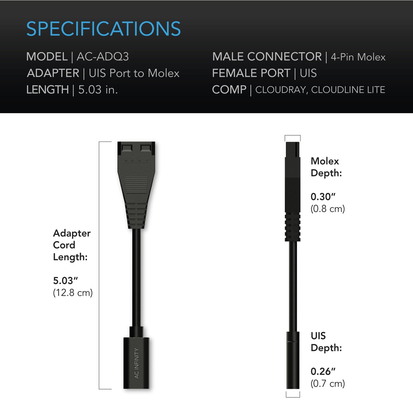 UIS To Molex Port Adapter Dongle, Conversion Cable Cord