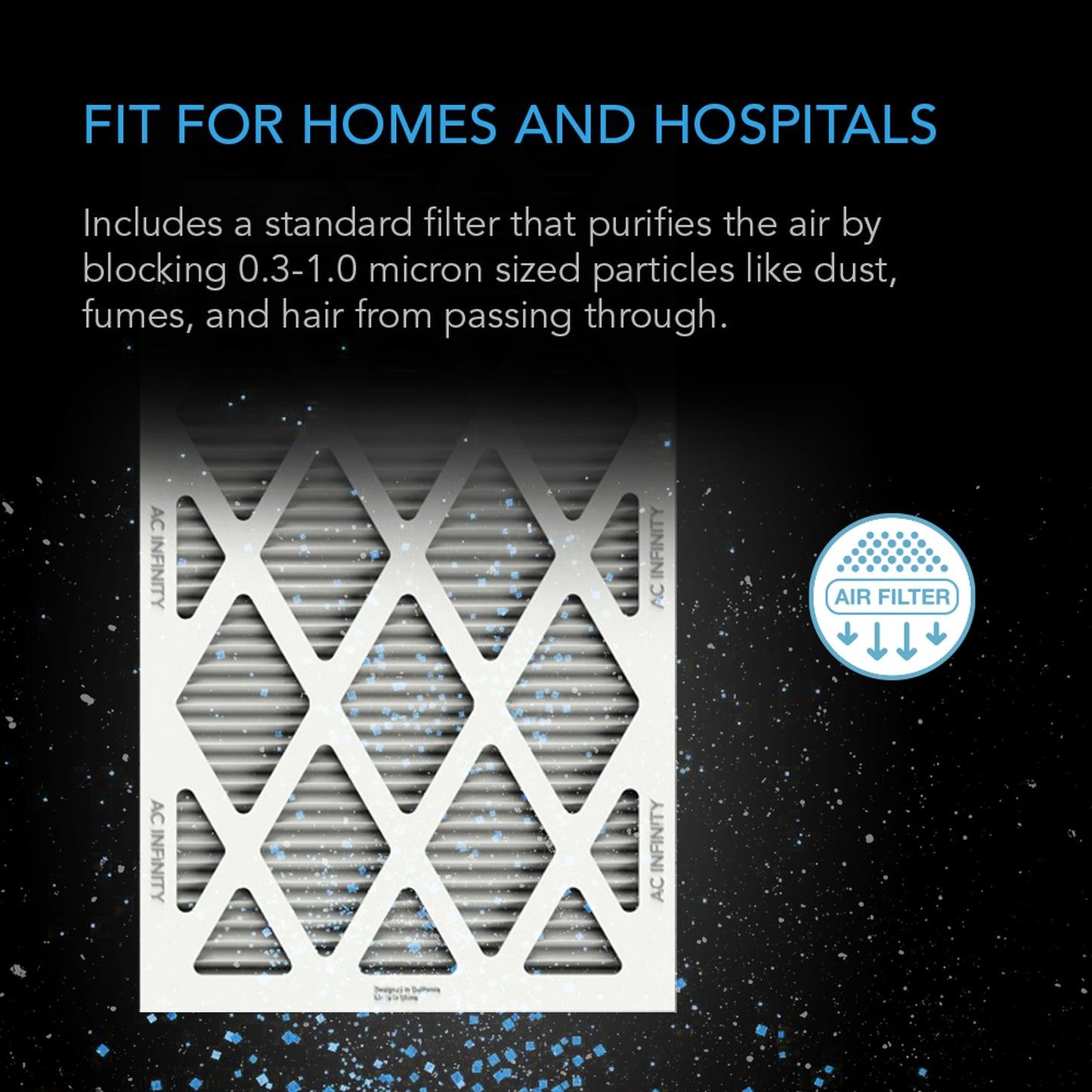 AC Infinity Air Filter Box with High Efficacy Filter, 6 Inch
