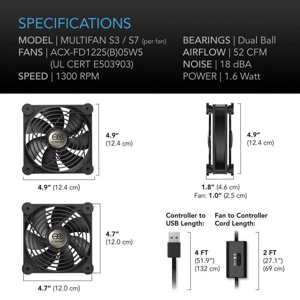 Multifan S3, Quiet USB Cooling Fan, 120MM