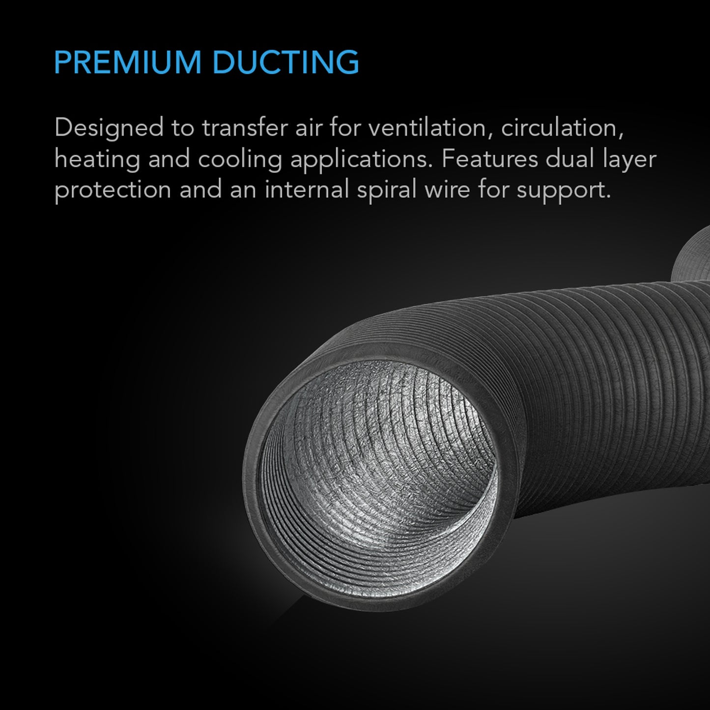 AC Infinity Flexibler Luftschlauch 150 mm, 2,4 m – Vierschichtiger Aluminium-Luftschlauch für Heizung, Kühlung, Belüftung und Abluft AC Infinity Flexibler Luftschlauch 150 mm, 2,4 m – Vierschichtiger Aluminium-Luftschlauch für Heizung, Kühlung, Belüftung und Abluft