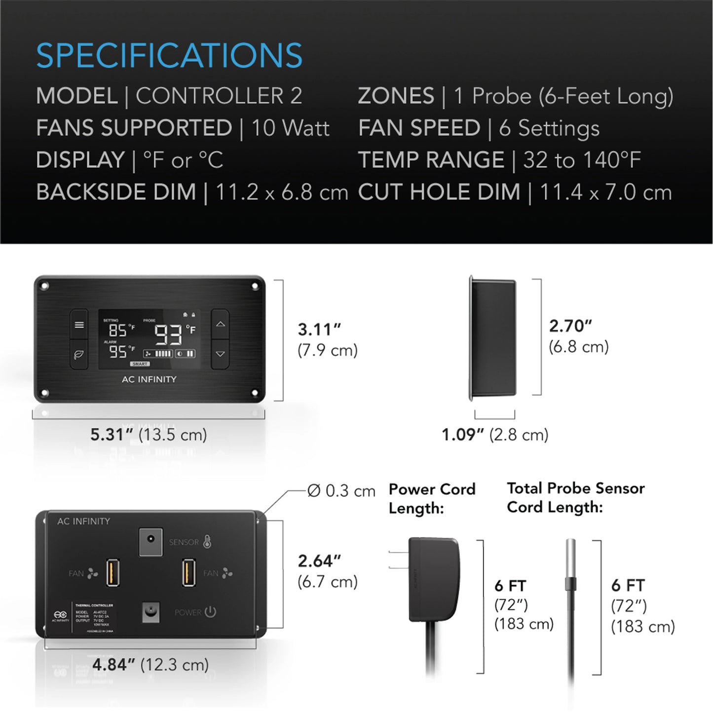 Airplate T3, Home Theatre and AV Quiet Cabinet Cooling Fan System, 6 Inch